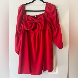 Beautiful red dress with bow